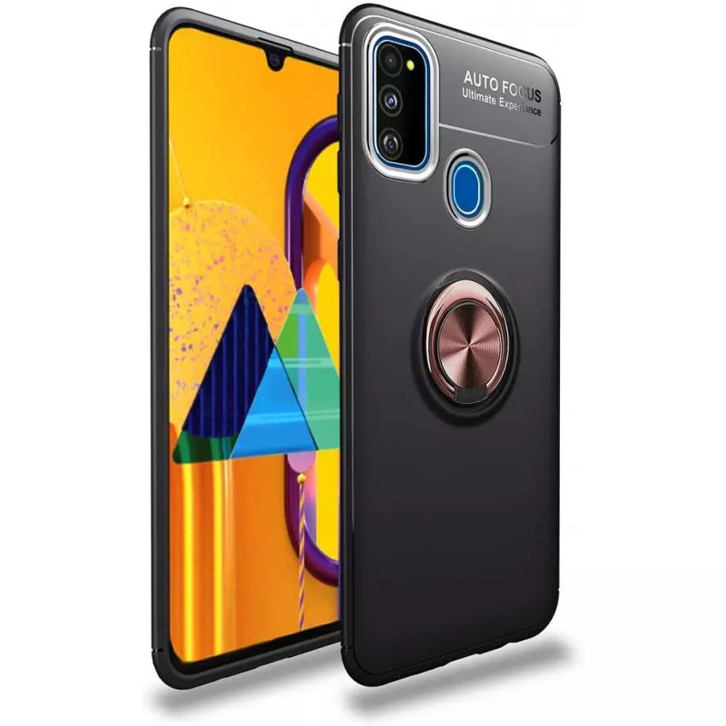 Mobilskal med ringhållare Samsung Galaxy M30S - svart/rosé