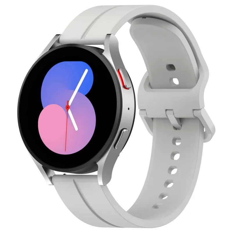 Silikonowy pasek do zegarka Jasnoszary Samsung Galaxy Watch 5/5 Pro/4/4 Classic, Garmin Forerunner 158/55/245/645/Vivomove,